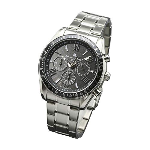 サルバトーレマーラ 電波 腕時計 メンズ ソーラー クロノグラフ Salvatore Marra sm-15116ssbksv 男性用 ビジネスウォッチ 時計 電波ソーラー ブラック シルバー